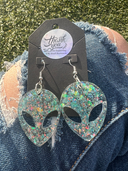 Baby Blue Alien Earrings