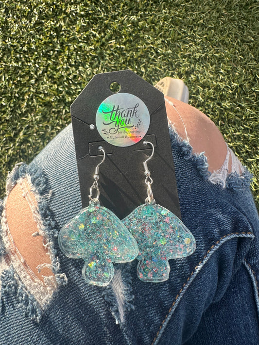 Baby Blue Mushroom Earrings