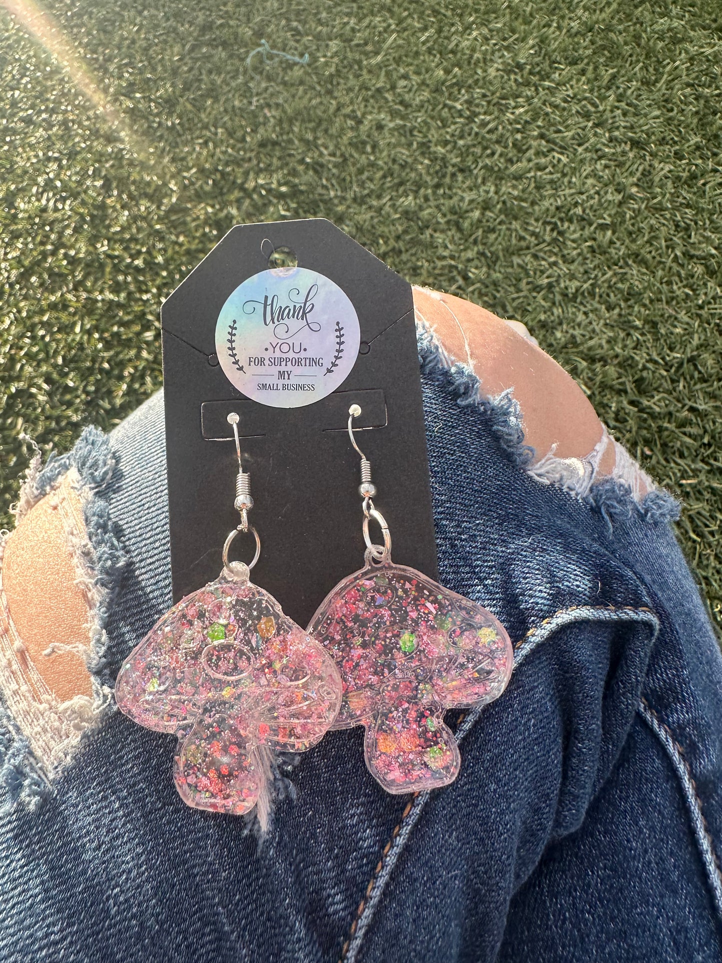 Baby Pink Mushroom Earrings