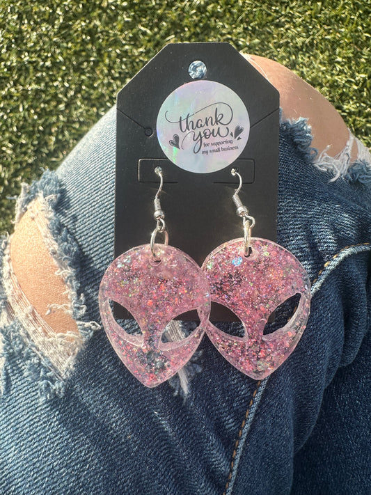 Baby Pink Alien Earrings
