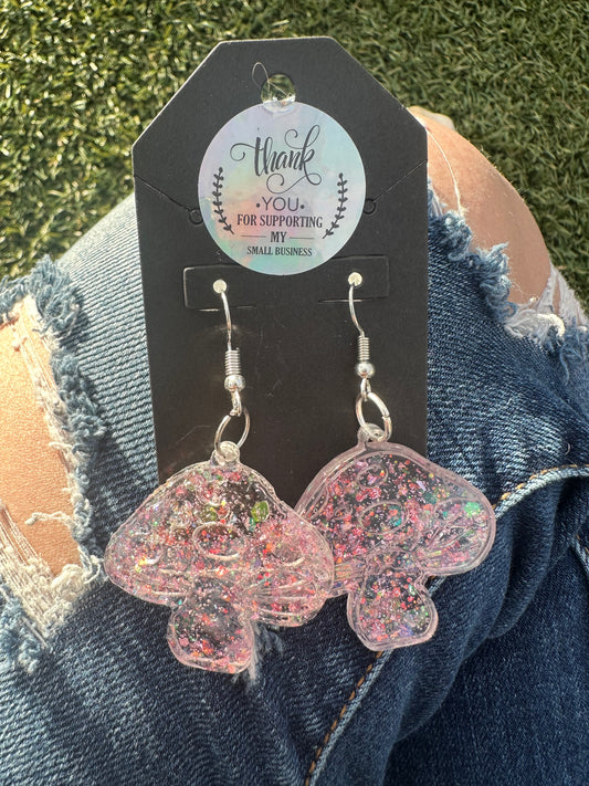 Baby Pink Mushroom Earrings