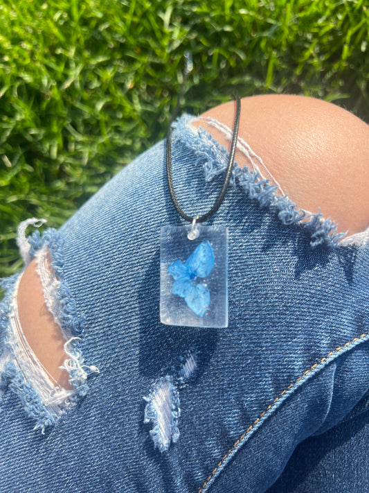 Necklace: Blue Vibes Rectangle Pendant